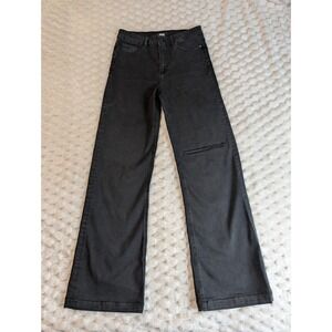 PAIGE Charcoal Wide Leg Jeans